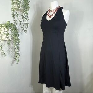 Patagonia Black Knit Stretch Athleisure Tennis Pickleball Summer Halter Dress